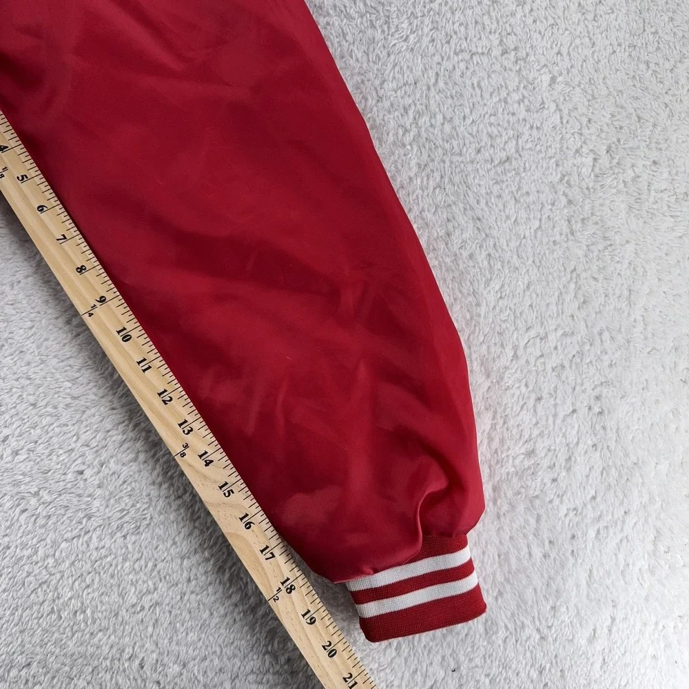 Vintage‎ Seagram's 7 Jacket Mens M Red Satin Bomber Embroidered Varsity Alcohol